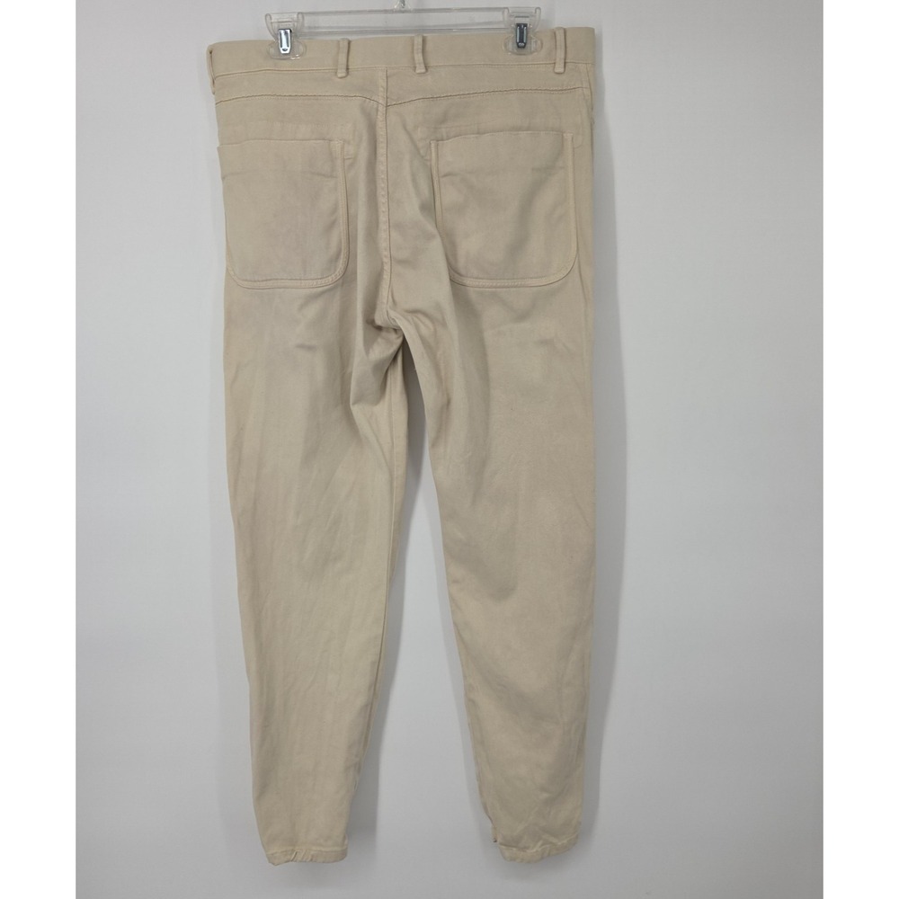 Reiss Men's 5 Pocket Cotton Blend Pant Size 32x27 Beige Cream Stretch - Picture 3 of 10